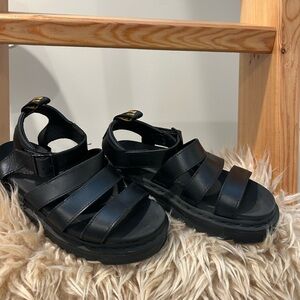 Dr. Martens Black Leather Sandals